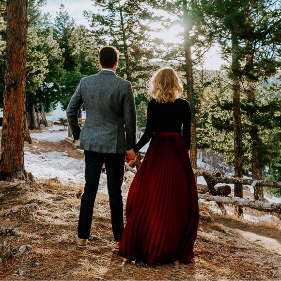 VICI Collection - Pleated Velvet Maxi Skirt - Small - Picture 2 of 3